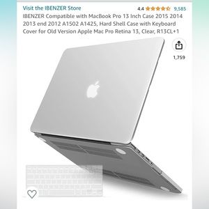 NEW Clear MacBook Pro 13” Hard Shell Case with Keyboard Cover for 2012-2015 Mac